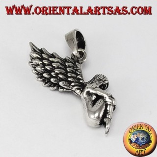 Silver pendant Three-dimensional fairy