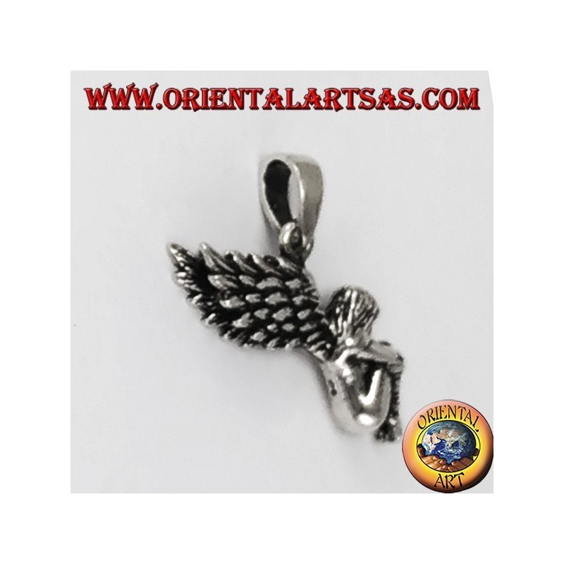 Silver pendant Three-dimensional fairy