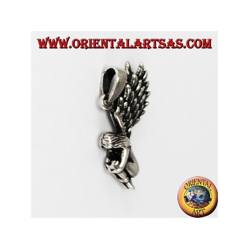 Silver pendant Three-dimensional fairy