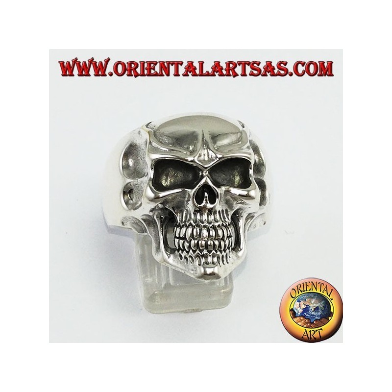 Joker skull silver ring