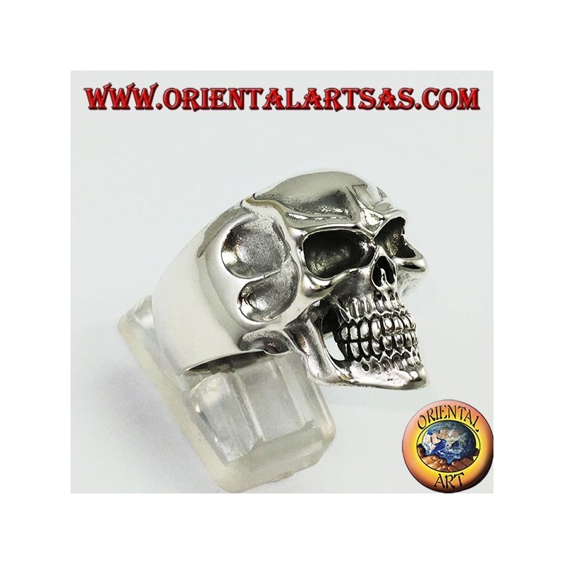 Joker skull silver ring