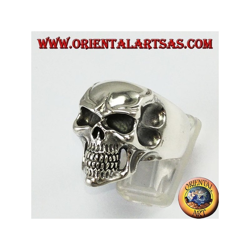 Joker skull silver ring