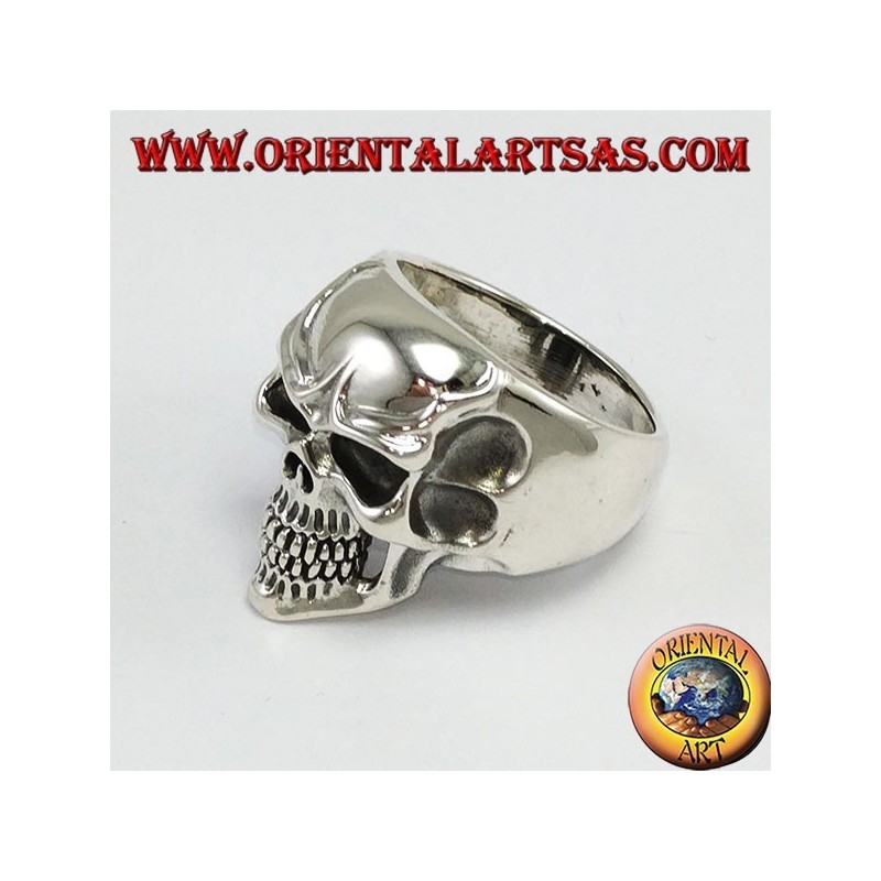 Joker skull silver ring