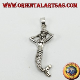 Pendentif en argent, sirène mobile