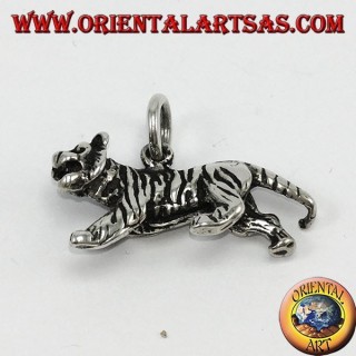 Pendentif en argent, tigre en trois dimensions
