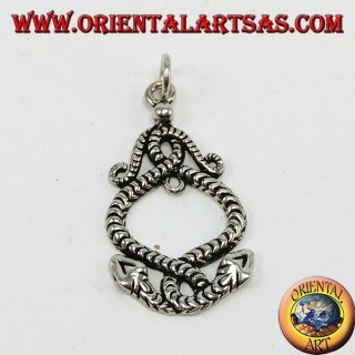 Pendentif en argent, deux serpents torsadés