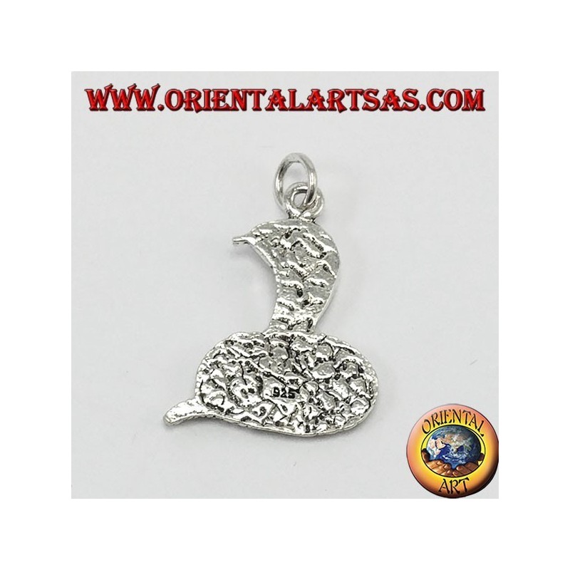 Silver pendant, cobra coming out of the tongue