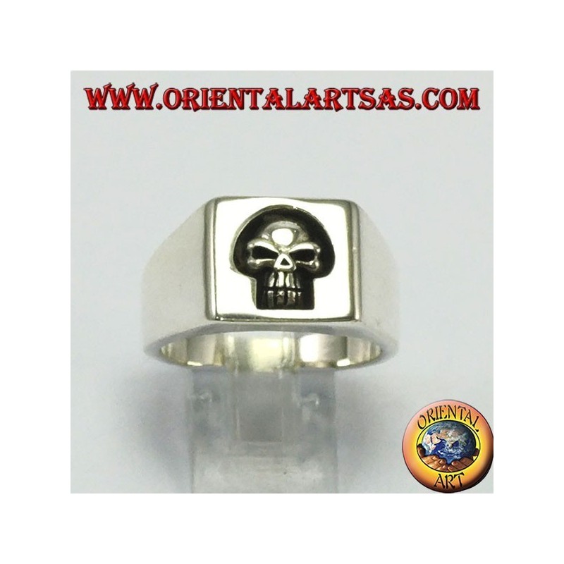 Silver ring seal, uncladed skull