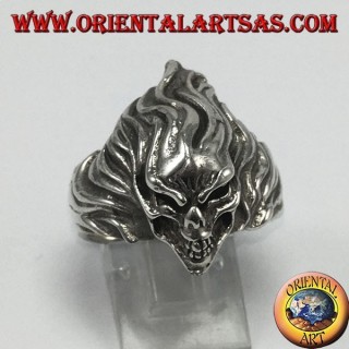 Silver ring, super fast skull