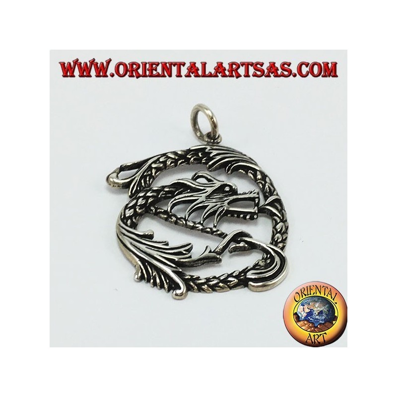 Infinity Dragon pendant silver