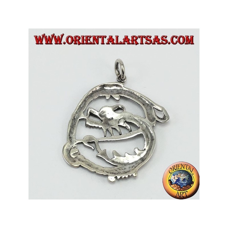 Infinity Dragon pendant silver