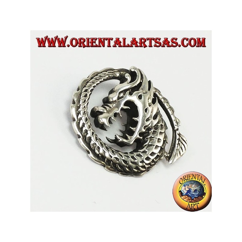 Silber Spirale Drachen Anhänger,