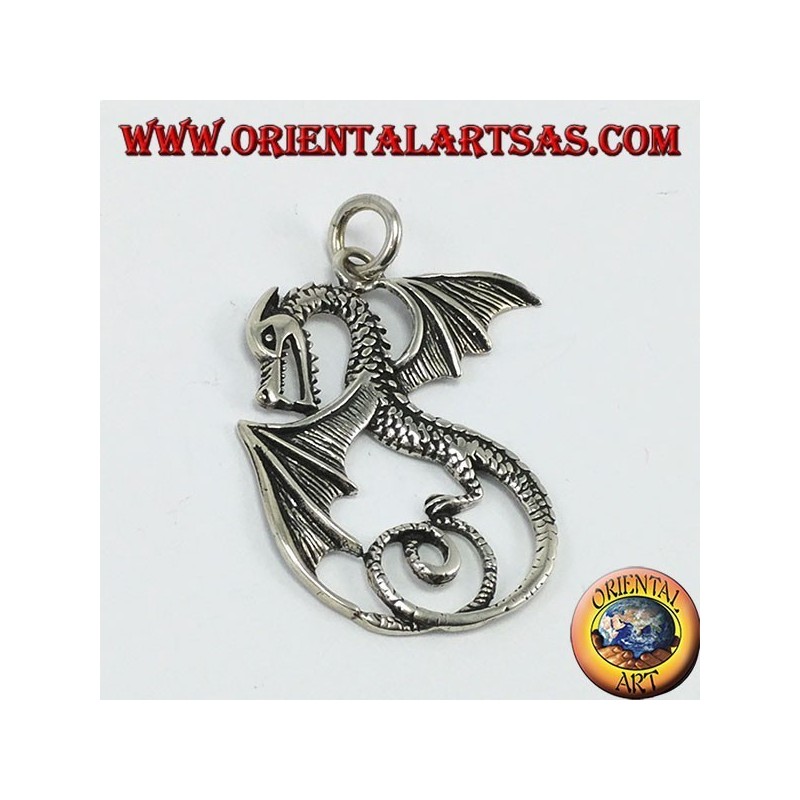 Silberanhänger, Drache mit Flügeln (groß)