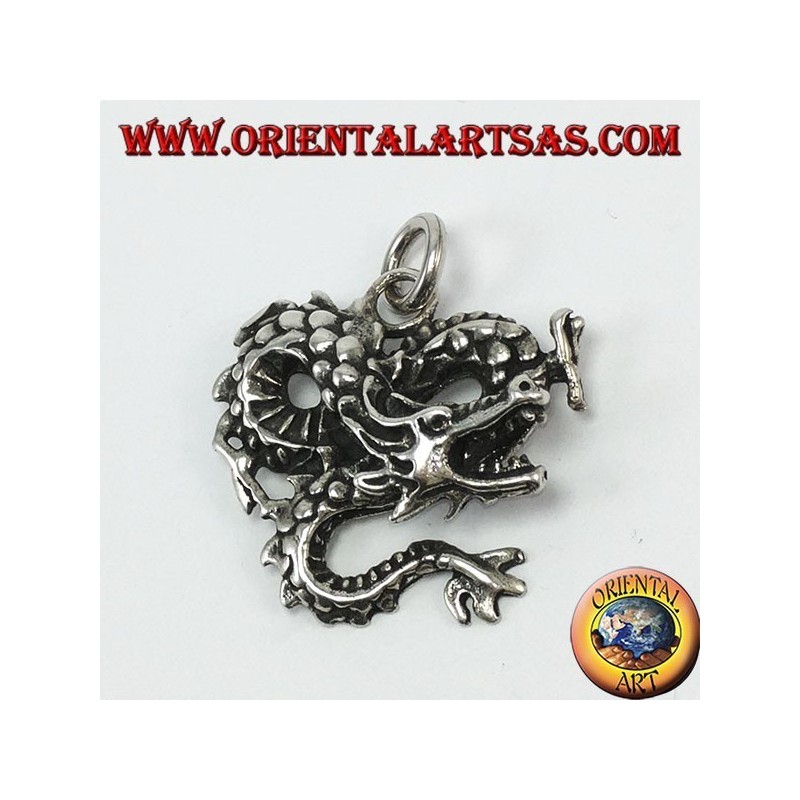 Silberanhänger, verdrehter Drache