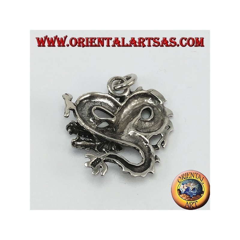 Pendentif en argent, dragon torsadé