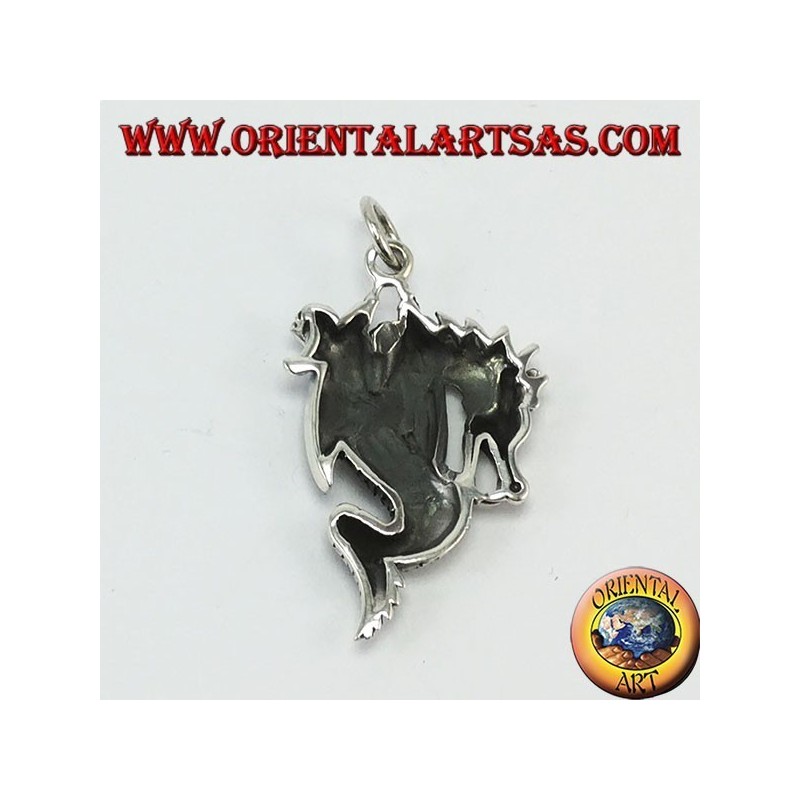 Pendentif en argent, dragon avec les ailes fermées