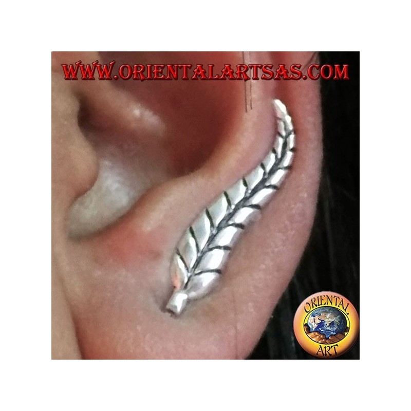Boucle d'oreille en argent, couverture d'oreille de plume
