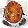 Amber & Silver Rings