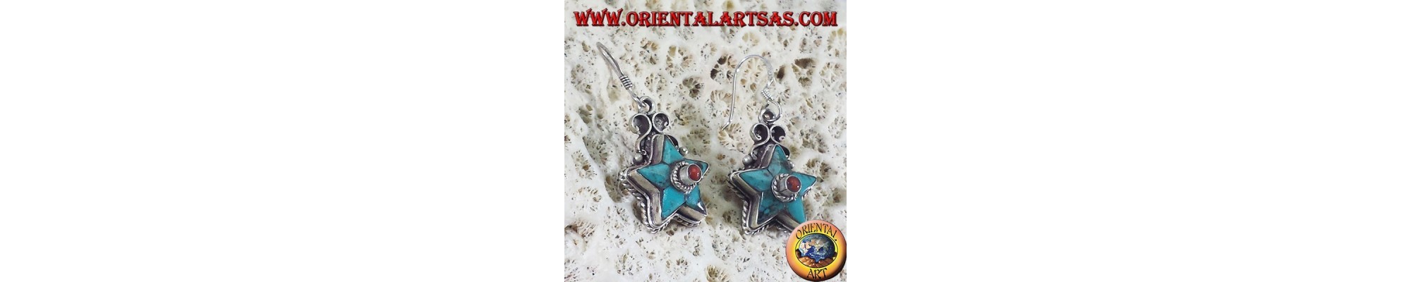 Boucles d'oreilles en argent avec Turquoise