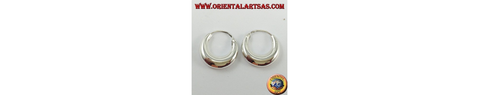 Smooth hoop earrings in 925 ‰ silver
