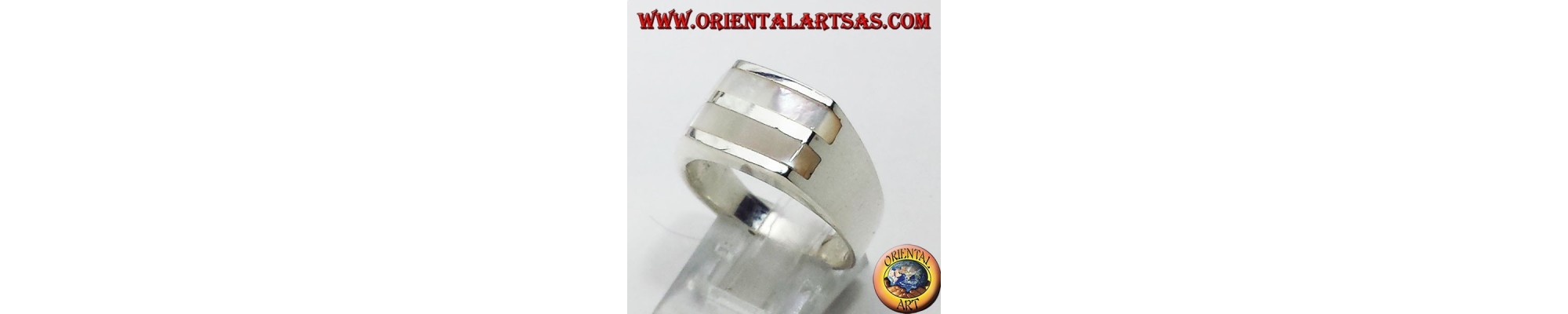 Anillos de Plata 925 con Madreperla, Abalone y Coral