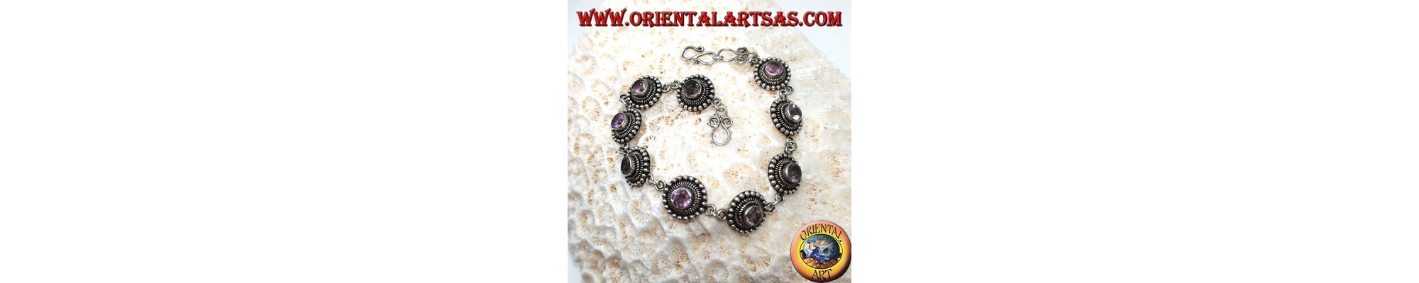 925 ‰ Silver Bracelets with Natural Gems