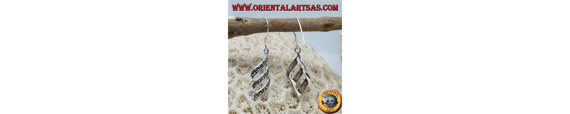 Silver earrings with marcasite