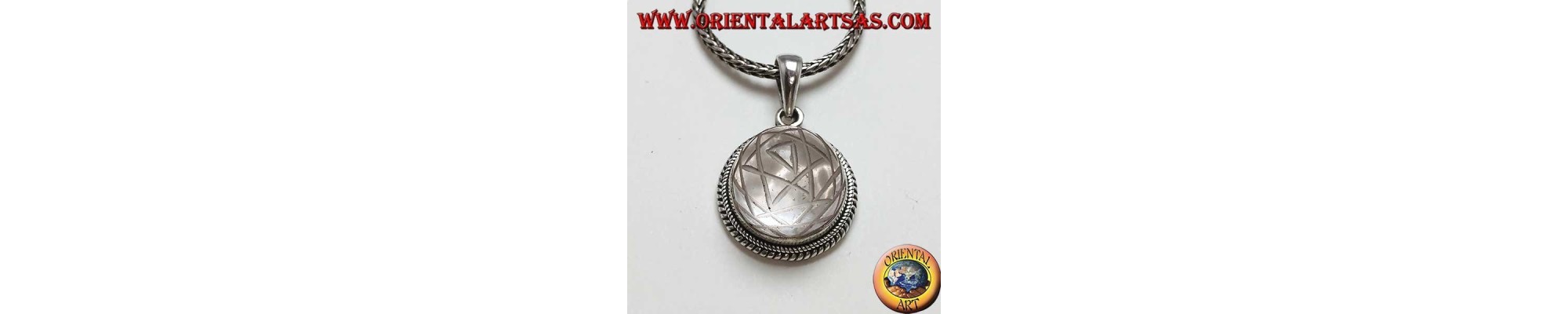 Pendentifs en argent 925 ‰, avec de beaux cristaux de roche naturels