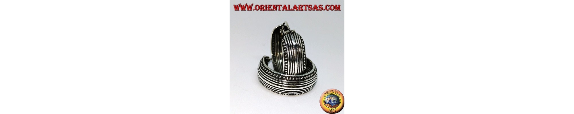 Pendientes de aro ancho en plata 925 ‰