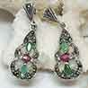 Orecchini con rubini, smeraldi, zaffiri