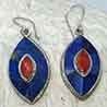 Boucles d'oreilles en lapis-lazuli et corail