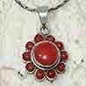 Pendentifs en argent avec Corail ou Madrépore